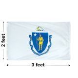 2'x3' Massachusetts Nylon Outdoor Flag